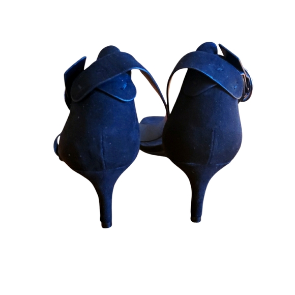 Kelly & Katie Zoola Black Suede Kitten Heel Sandals Size 7.5 - Picture 4 of 5